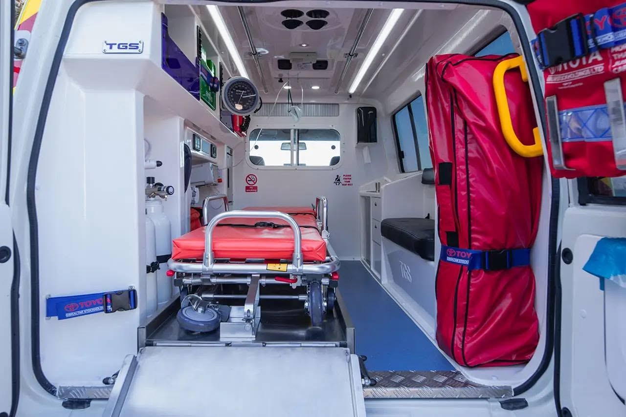Ambulance interior — stretcher and full medical fit-out